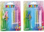 Candela Party Numero 4 + 4 Pezzi Candele