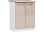 Mobiletto Da Cucina Oliwia S60 2D Bianco Cappuccino Lucido 60X60 Cm