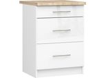 Armadio Da Cucina Oliwia S60 3 Cassetti Bianco Lucido