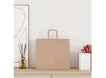 Vidaxl Sacchetti Di Carta 250 Pezzi Con Manici Marrone 32X22X28 Cm