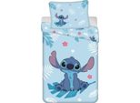 Biancheria Da Letto Disney Per Bambini Lilo E Stitch Con Fiori E Foglie, Piumone 140 X 200 Cm, Cuscino 70 X 90 Cm, 100 % Cotone