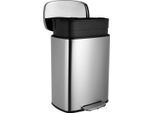 Bolt Edge Luxe Pedaliera – 50L – Cestino Con Funzione Soft-Close – Separazione Dei Rifiuti – Rvs – Antiscivolo – Marrone