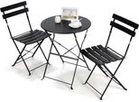 Set Bistrot 2 Persone - Metallo - 3 Pezzi - Tavolo E 2 Sedie Bistrot - Balcone, Giardino E Terrazza - Nero