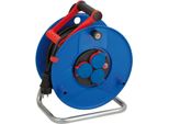 Avvolgicavo Brennenstuhl Garant Con Cavo Bremaxx® Da 50 M E 3 Prese Di Corrente (Esterno, IP44, Termostato, Germany) Blu