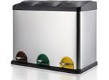 Lebenslauf 3 Scomparti Per Bidoni A Pedale - Bidone Per Rifiuti In Acciaio Inox Da 45L - Separazione Dei Rifiuti Con Chiusura Morbida E Antiscivolo