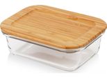 Nava Vaso Rettangolare In Vetro Con Coperchio In Bambù 1000 Ml