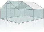 Jopassy Pollaio All'aperto Grande Casa Per Polli Tetto Recinto Ruspante Pollame Con Telaio In Acciaio Zincato Pe E Porta Con Serratura 3 X 4 X 2 M