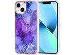 Uniq Accessory Cover Posteriore In Tpu Per Iphone 13 E 14 - Viola Marmo