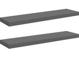 Vidaxl Mensole Sospese 2 Pz. Grigio Lucido 90X23,5X3,8 Cm Mdf