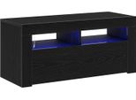 Mobile Tv Vidaxl Look Rovere Nero 90 X 35 X 40 Cm Materiale A Base Di Legno