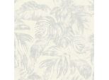 Profhome 393403-GU Carta Da Parati Naturale In Tessuto Non Tessuto Con Accenti Metallici Floreali Bianco Argento 5,33 M2