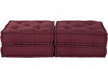 Vidaxl Divano Modulare 2 Pezzi Marrone Castagno 140 X 70 X 36 Cm Tessuto