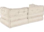 Vidaxl Divano Modulare 2 Pezzi Crema 140 X 70 X 56 Cm Tessuto