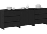 Vidaxl Credenza 3 Pezzi Nero 70 X 41 X 75 Cm Materiale A Base Di Legno
