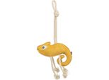 Trixie Chamelion - Camaleonte Su Corda, 45 Cm, Giocattolo Per Cani, 100% Vera Pelle/Corda, Giallo