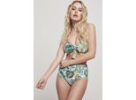 Urban Classics Bikini Donna Bikini A Vita Alta Con Motivo A Foglia Bianco-S