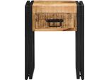 Vidaxl Tavolino 40 X 40 X 50 Cm Legno Massiccio Di Mango E Metallo