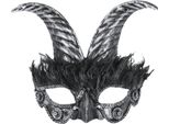 Smiffys - Costume Maschera Maschera - Uomo/Ladies Unisex SM435 (Taglia Unica) (Argento/Nero)