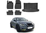 Set Di Tappetini E Fodere Per Il Bagagliaio Omac Per Nissan Juke 2019-2025 In Gomma Nera 5X