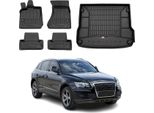 Set Di Tappetini E Fodere Per Bagagliaio Omac Per Audi Q5 2008-2017 In Gomma Tpe Nero 5X