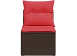 Vidaxl Poltrona Da Giardino Senza Braccioli Con Cuscino In Poly Rattan Marrone