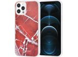 Custodia Uniq Classic Per Iphone 12 - 12 Pro - Custodia Posteriore In Tpu - Rosso Marmo