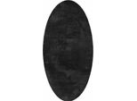 Tappeti Da Salotto Vidaxl Ovale Huarte Nero 80 X 150 Cm 100% Poliestere