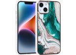 Uniq Accessory Custodia Posteriore In Tpu Per Iphone 14 E 13 - Verde Marmo