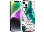 Uniq Accessory Custodia Posteriore In Tpu Per Iphone 14 E 15 Plus - Verde Marmo