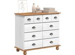 Vidaxl Cassettiera Askim Bianco 91 X 40 X 79 Cm In Legno Di Pino Massiccio