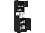 Vidaxl Armadio Da Cucina Con Ripiano In Rovere Nero 60 X 50 X 180 Cm
