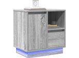 Vidaxl Comodino 2 Pezzi Grigio 50 X 34,5 X 50 Cm Materiale A Base Di Legno