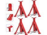 Aopunly 3000 Kg Cavalletto 4X Cavalletti Pieghevoli Regolabili In Altezza 3T Rosso