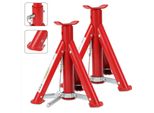Aopunly 2X Martinetti Auto Regolabili 3T Martinetti Auto Regolabili 3000 Kg Altezza Regolabile Pieghevole Rosso