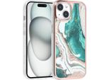 Uniq Accessory Iphone 15 Copertura Posteriore In Tpu - Verde Marmo