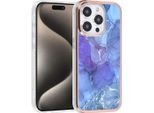 Uniq Accessory Iphone 15 Pro Copertura Posteriore In Tpu - Viola Marmo