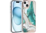 Uniq Accessory Iphone 15 Plus Copertura Posteriore In Tpu - Verde Marmo