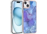 Uniq Accessory Cover Posteriore In Tpu Per Iphone 15 E 14 Plus - Viola Marmo