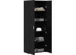 Vidaxl Credenza Nera Effetto Rovere 70 X 42,5 X 185 Cm Materiale A Base Di Legno