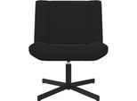 Vidaxl Sedia Girevole Nera 63 X 75 X 76 Cm In Pelle Di Pecora