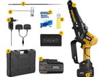 Motosega Elettrica, Motore Brushless, Design Leggero, 6 Pollici CS-2S Giallo, Due Batterie, Motoseghe Elettriche