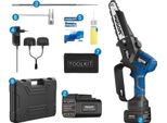 Motosega Elettrica, Motore Brushless, Design Leggero, 6 Pollici CS-2S Blu, Due Batterie, Motoseghe Elettriche