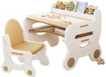 Tavolo Moderno Per Bambini - Tavolo Per Attività - 2 Sedie - Tavolo Da Gioco - Altezza Regolabile - Tavolo Da Studio Per Bambini - Marrone