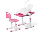 Set Da Scrivania Per Bambini - Scrivania Regolabile In Altezza Con Sedia E Cassetto - Rosa - Per Bambini Da 3 A 10 Anni