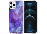 Uniq Accessory Cover Posteriore In Tpu Per Iphone 12 - 12 Pro - Viola Marmo