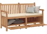 Vidaxl Panca Da Giardino Marrone 150 X 60 X 90 Cm In Legno Massiccio Di Teak