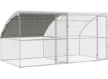 Vidaxl Gabbia Per Polli Argento 400 X 200 X 198,5 Cm Acciaio Zincato