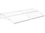 Mvpower Persiane E Tettoie Per Finestre - Policarbonato - Alluminio - 190X98,5 Cm - Trasparente - Resistente Agli Agenti Atmosferici - Bianco