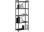 Vidaxl Libreria In Rovere Nero 60 X 30 X 155 Cm Materiale A Base Di Legno