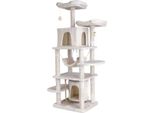 Torre Per Gatti - Tiragraffi - Grande Sistema Ad Albero Per Gatti Con Stabile Struttura Per Arrampicarsi E Amaca Per Giocare - Tiragraffi Per Gatti 170 Cm Con Piattaforma - Beige